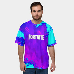 Футболка оверсайз мужская Fortnite neon game, цвет: 3D-принт — фото 2