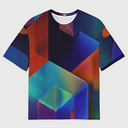 Мужская футболка оверсайз Геометрия мозаика