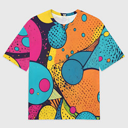 Мужская футболка оверсайз Поп-арт абстракция круги