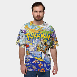 Футболка оверсайз мужская Карманные монстры покемены, цвет: 3D-принт — фото 2