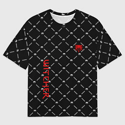 Мужская футболка оверсайз Ведьмак паттерн волк