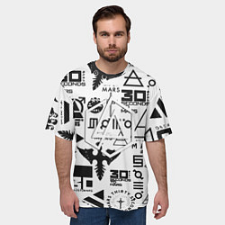 Футболка оверсайз мужская Linkin park pattern 30 second to mars, цвет: 3D-принт — фото 2