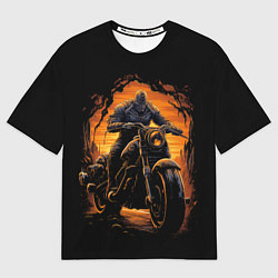 Мужская футболка оверсайз Призрачный гонщик байкер