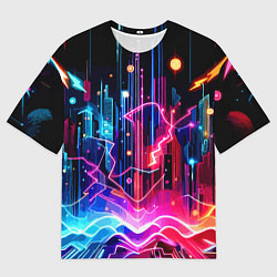 Мужская футболка оверсайз Neon fantasy - ai art