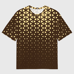Мужская футболка оверсайз Геометрический градиент - шоколад-латте