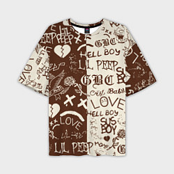 Мужская футболка оверсайз Lil peep retro pattern