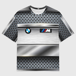 Мужская футболка оверсайз BMW metal texture