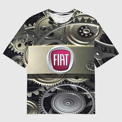 Футболка оверсайз мужская FIAT logo motors, цвет: 3D-принт