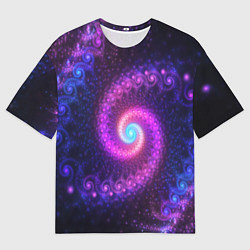 Мужская футболка оверсайз Фрактальный неон