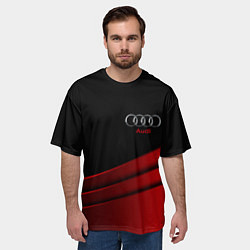 Футболка оверсайз мужская AUDI carbon metal, цвет: 3D-принт — фото 2