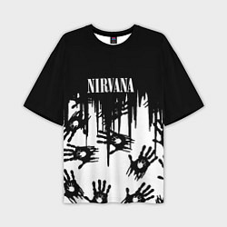 Футболка оверсайз мужская Nirvana rok hand, цвет: 3D-принт