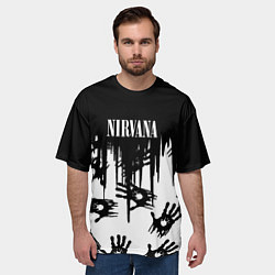 Футболка оверсайз мужская Nirvana rok hand, цвет: 3D-принт — фото 2