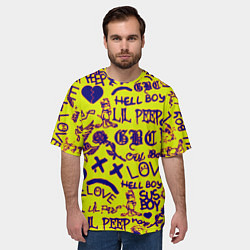 Футболка оверсайз мужская Lil peep rap pattern, цвет: 3D-принт — фото 2