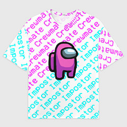 Футболка оверсайз мужская Among us pattern steel, цвет: 3D-принт