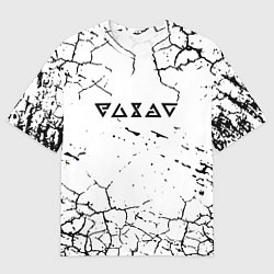 Футболка оверсайз мужская Ведьмак трещины в земле, цвет: 3D-принт