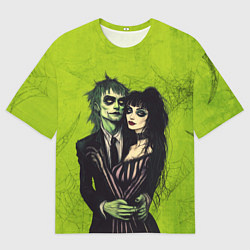 Футболка оверсайз мужская Битлджус и Лидия, цвет: 3D-принт