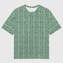 Мужская футболка оверсайз Холодный зелёный полосы с мелкими крапинками