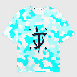 Футболка оверсайз мужская Doom лого камуфляж, цвет: 3D-принт