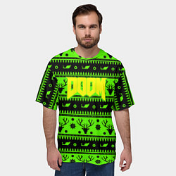 Футболка оверсайз мужская Doom кислотный новый год, цвет: 3D-принт — фото 2