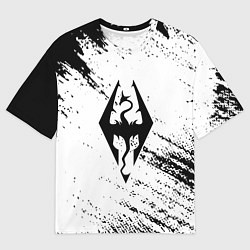 Футболка оверсайз мужская The Elder Scrolls чёрно белые краски, цвет: 3D-принт