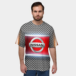 Футболка оверсайз мужская Nissan авто текстура, цвет: 3D-принт — фото 2