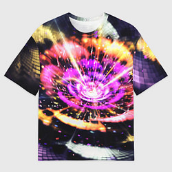Мужская футболка оверсайз Оптический узор цветок