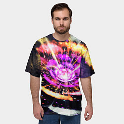 Футболка оверсайз мужская Оптический узор цветок, цвет: 3D-принт — фото 2