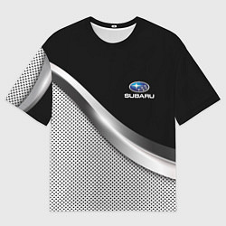 Футболка оверсайз мужская Subaru metal steel, цвет: 3D-принт