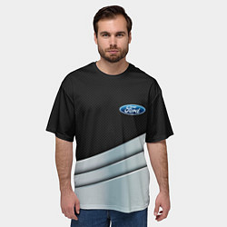 Футболка оверсайз мужская FORD metal texture, цвет: 3D-принт — фото 2