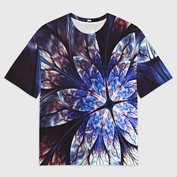 Мужская футболка оверсайз Фрактальный узора стекло