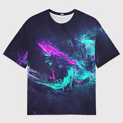 Мужская футболка оверсайз Неоновые краски абстракция