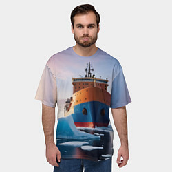 Футболка оверсайз мужская Северный морской путь, цвет: 3D-принт — фото 2
