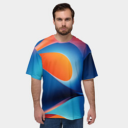 Футболка оверсайз мужская Абстрактный геометрический градиент, цвет: 3D-принт — фото 2