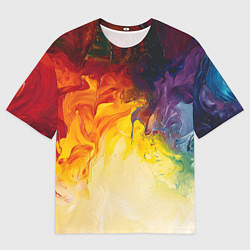 Мужская футболка оверсайз Подтеки масляных красок