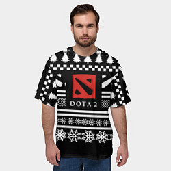 Футболка оверсайз мужская Dota pattern game, цвет: 3D-принт — фото 2