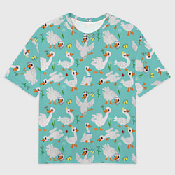 Мужская футболка оверсайз Гусики