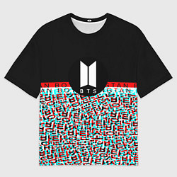 Футболка оверсайз мужская BTS glitch, цвет: 3D-принт