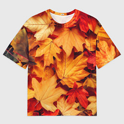 Мужская футболка оверсайз Осенние кленовые листья