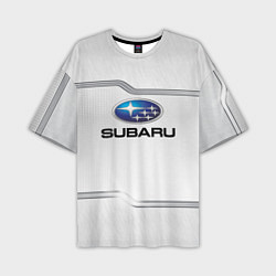 Мужская футболка оверсайз Subaru auto steel metal