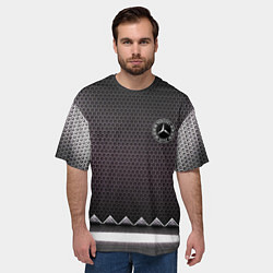 Футболка оверсайз мужская Mercedes benz carbon steel, цвет: 3D-принт — фото 2