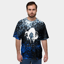 Футболка оверсайз мужская Deathstranding холодные краски, цвет: 3D-принт — фото 2