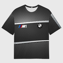 Футболка оверсайз мужская BMW металлическая сетка, цвет: 3D-принт