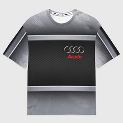 Мужская футболка оверсайз Audi metal texture