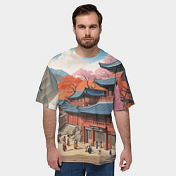 Футболка оверсайз мужская Чосон иллюстрация, цвет: 3D-принт — фото 2