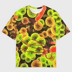 Мужская футболка оверсайз Вирусы текстура