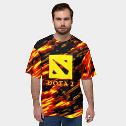Футболка оверсайз мужская DOTA2 огенный стиль текстура, цвет: 3D-принт — фото 2