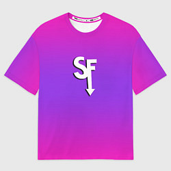 Футболка оверсайз мужская Sally Face neon gradient, цвет: 3D-принт