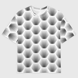 Мужская футболка оверсайз Неоновые соты