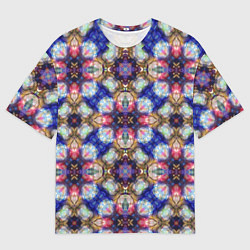 Мужская футболка оверсайз Пестрый калейдоскопический узор