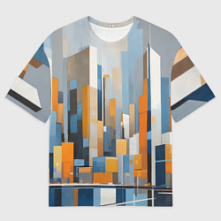 Футболка оверсайз мужская Архитектура город живопись, цвет: 3D-принт